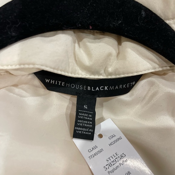 WhiteHouseBlackMarket, Peplum Puffer in Eucru. NWT, off white winter wardrobe - Picture 3 of 10